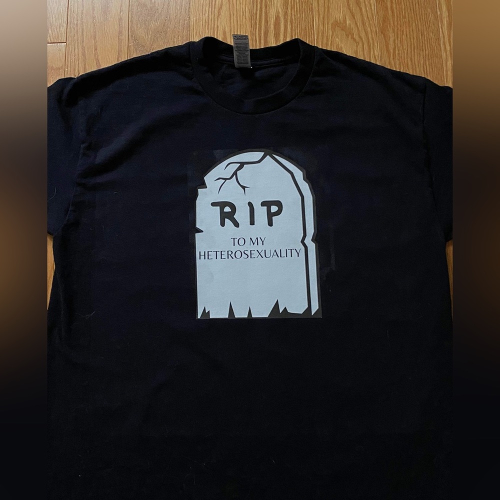 Custom, Unisex “R.I.P to my heterosexuality” T-shirt. - Picture 2 of 3